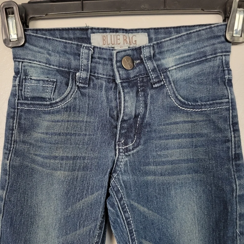 Blue Rag 5 Blue Jeans Denim Little Boys Medium Dark Wash Embroidered Pockets